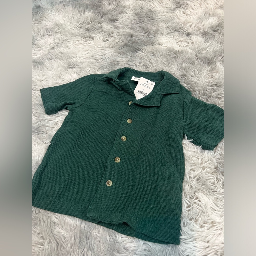 Cotton On Kids Cabana Short Sleeve Green Shirt 2T